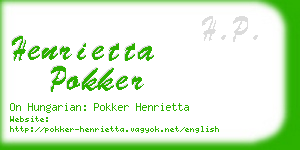 henrietta pokker business card